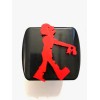 Zombie Walker in 3d Black with Red - 2 inch