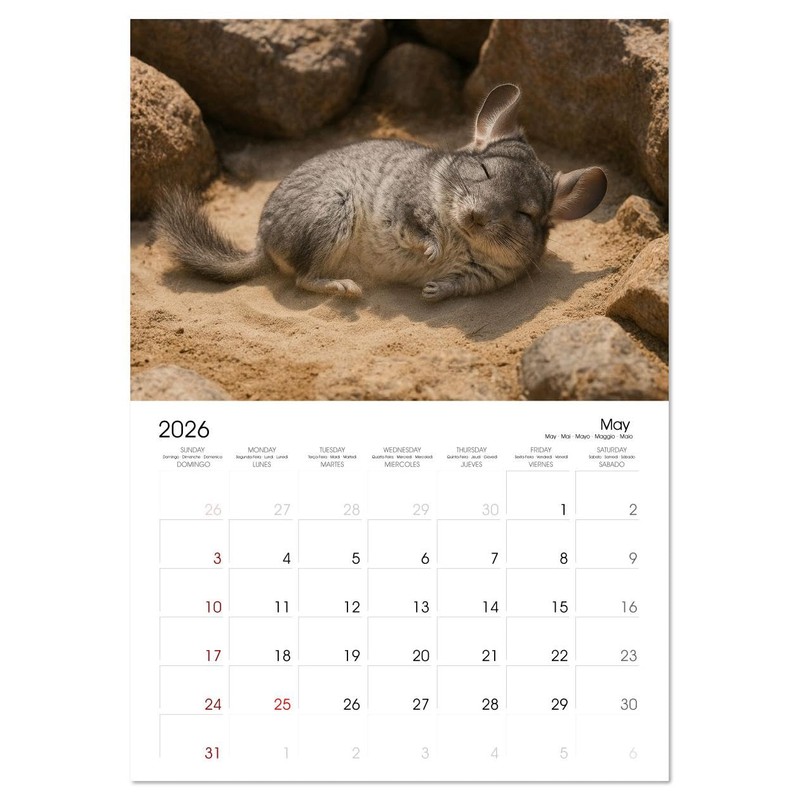 Irresistible Chinchillas (Monthly Wall Calendar 2026 16.5" x 23.4" (open)),