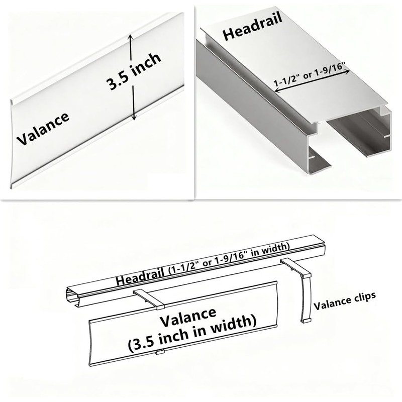 4pcs Valance Clips 3.5" Clear Vertical Blind Hidden Retainer Holder