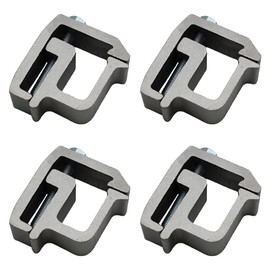 RAParts 4 PCS Heavy Duty Aluminum Silver Mounting Clamps for Truck Cap Topper Camper Shell