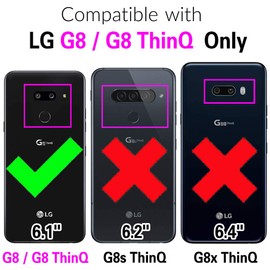 Asuwish Phone Case for LG G8 ThinQ Wallet Cover with Screen Protector and Credit Card Holder Crossbody Strap Stand Leather Cell Accessories LGG8 Thin Q G 8 LG8 G8thinq LGG8thinq 8G Women Girls Blue