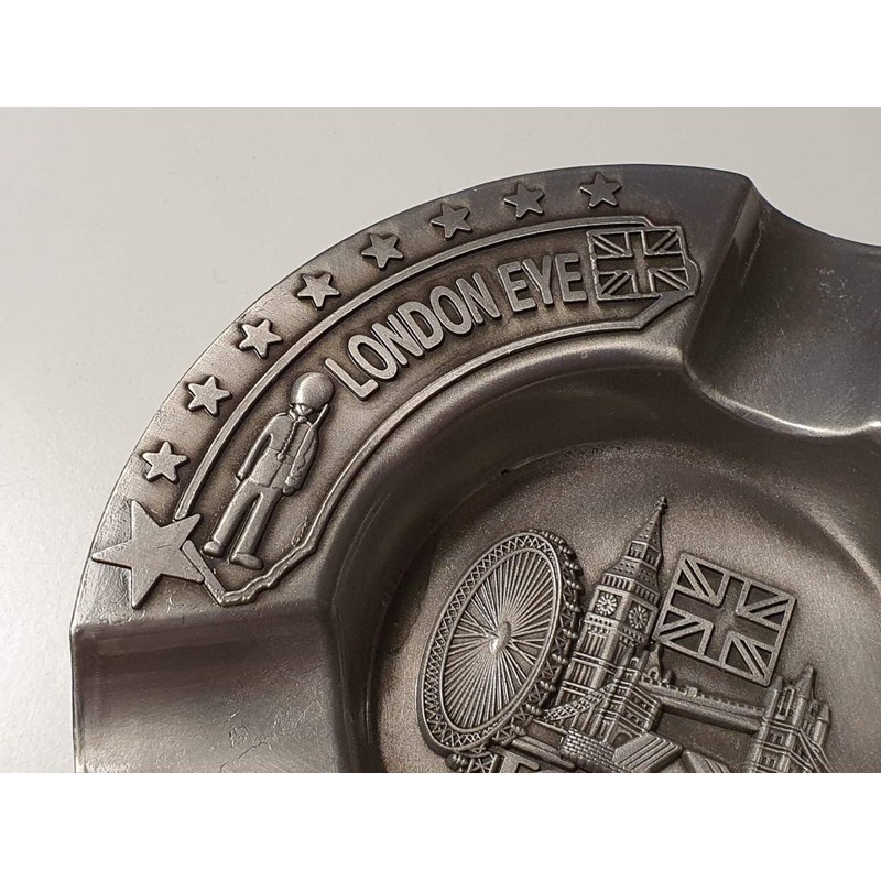 London Collage and Stars Metal Ashtray - Big Ben/Tower Bridge/Eye/Union