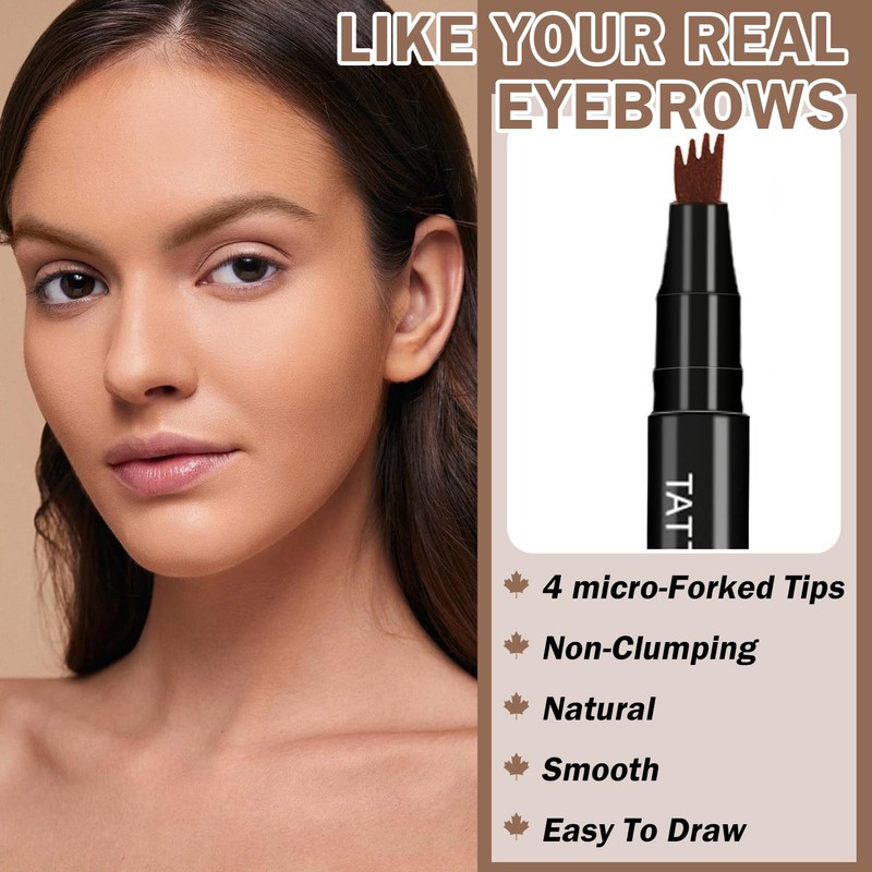 AIUEO Microblading Eyebrow Pencil Dark Brown Eyebrow Pen Long Lasting