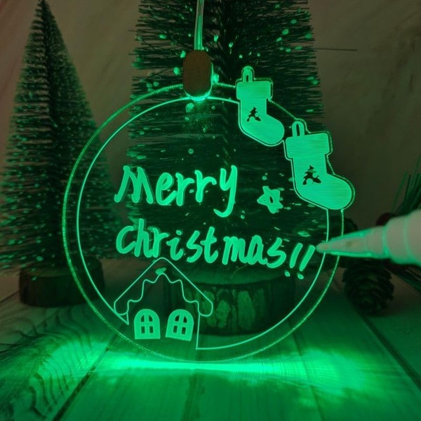 Set of 5 Acrylic Hanging Ornaments - Freestyle Writing Messages