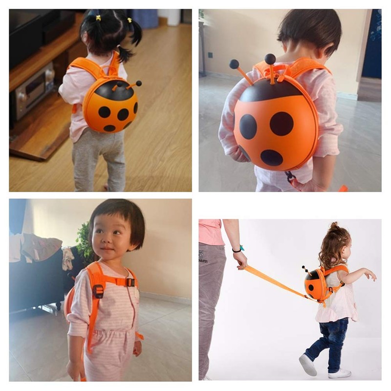 Happykids Mini Ladybug Backpack with Safety Harness for Toddlers for