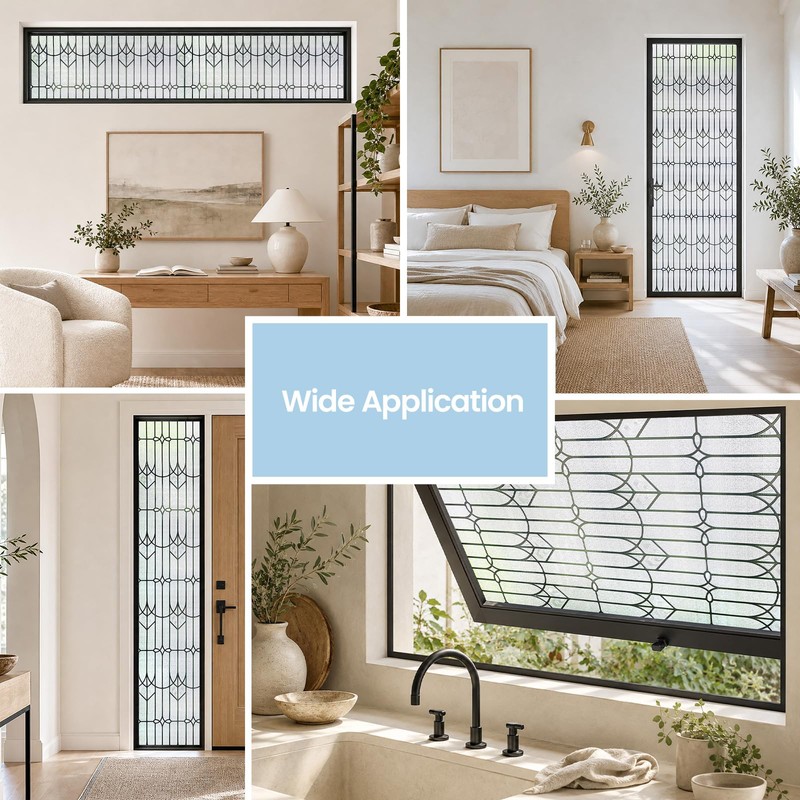 Window Privacy Film, 3D Stained Glass Window Film, 23.6x35.4in