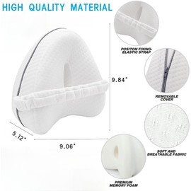 ledytdggu Orthopädisches Kniekissen, lindert Rückenschmerzen,ergonomischer Memory-Schaum,Abnehmbare Bezüge, Memory Foam Beinkissen Ergonomisches Seitenschläferkissen