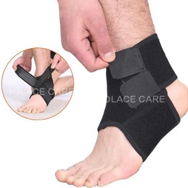 Solace Care Neoprene Ankle Stabiliser Support Wrap with Adjustable Compression Straps - Sports Injury Protection - Athletic Ankle Ligament Joint Stabiliser/Sprain/Strain (Unisex)