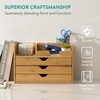 Navaris Bamboo Desk Organizer - High Capacity Small Drawers Supplies