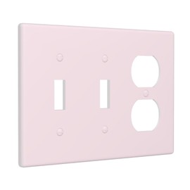 Rose Pink 3-Gang 2-Toggle 1-Duplex Receptacle Combination Light Switch Decorative Triple Combo Device Switches/Rocker Outlet Covers and Wall Plate