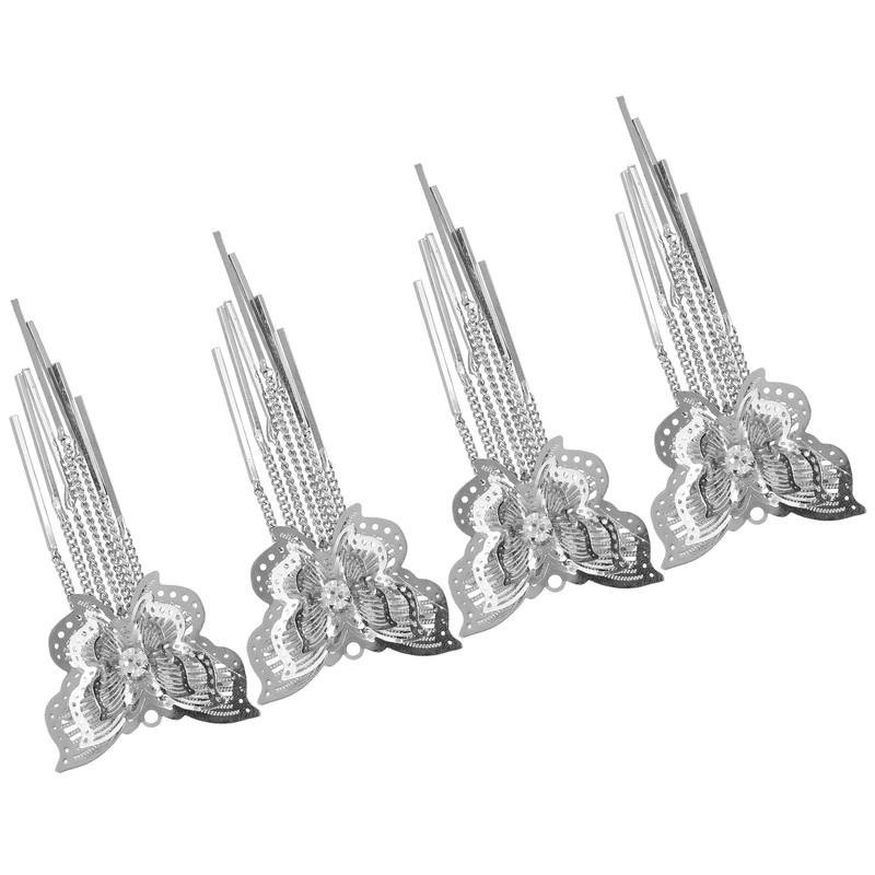 4Pcs Butterfly Tassel Shoes Buckle Ladies Boots Decorative Flower Claw