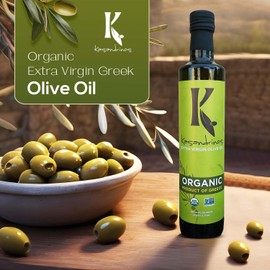 Kasandrinos Organic Olive Oil Extra Virgin, Polyphenol Rich Greek Olive Oil, 100% Organic First Cold Pressed, Mild + Delicate Flavor, Verified by Non GMO, 500 ml / 16.9 oz