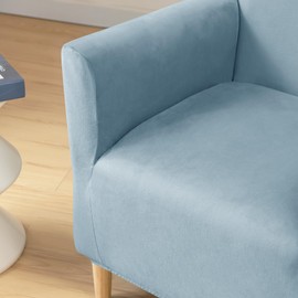 MINGPINHUIUS Banquet Velvet Armchair Slipcover: Modern Luxury 1Piece Chair Slipcover Washable Solid Color Soft Single Couch Covers,for Dog Pet (Light Blue)