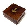 3" Sundial Compass with Teak Wood Box Inlaid with Solid