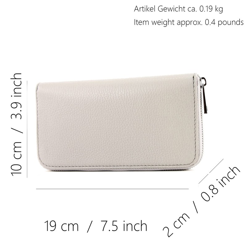 modamoda de - Silver P02 Italian Women's Wallet Real Leather