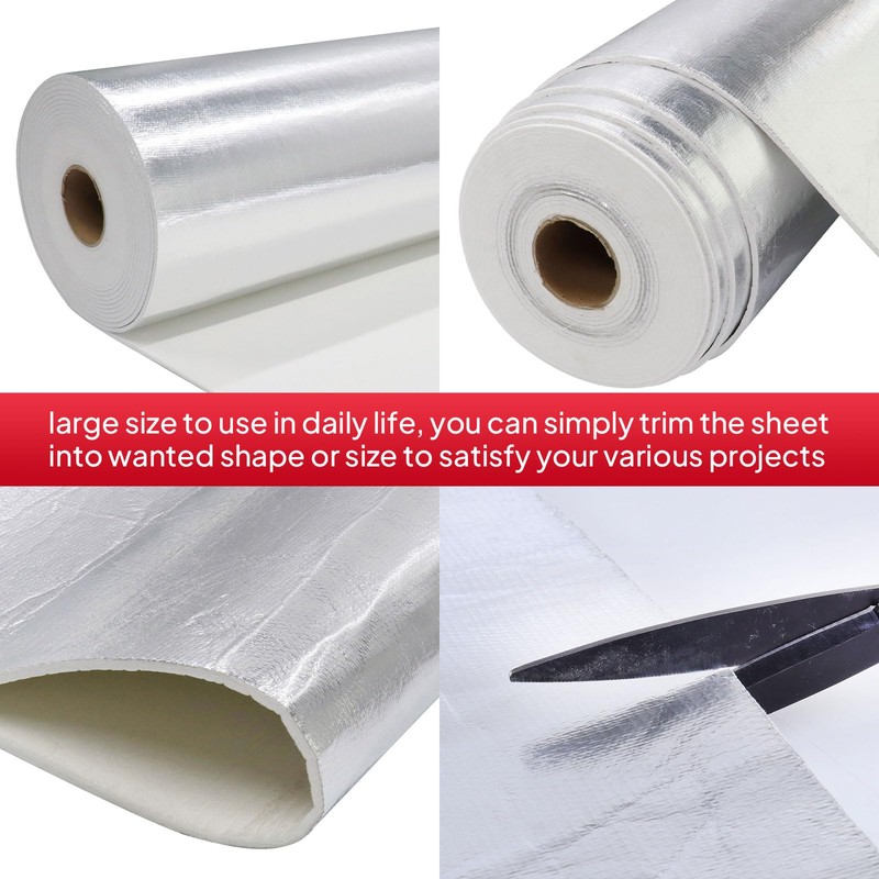 BuyUneed 190 mil Heat Shield Aluminum Foil Mat High Temperature