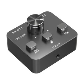 Cubilux AS-J3 3.5mm Headset Selector (Microphone Signal Supported), Bidirectional 2-In-1-Out or 1-In-2-Out 1/8 Stereo A/B Audio Switcher for PC Laptop Computer
