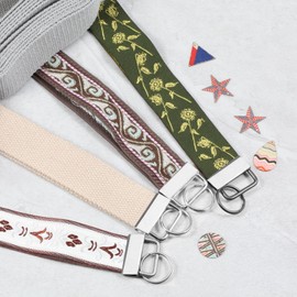 SPEEDWOX 30Pcs 1.5 Inch Key Fob Hardware Set Silver Keychain Wristlet with Split Ring for Ribbon Webbing