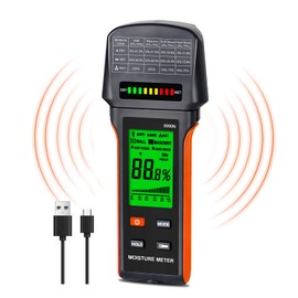 SURLABA Pinless Moisture Meter for Wood, Drywall & Masonry – Fast & Precise Handheld Moisture Detector，Wood Moisture Meter – Measures 5-75% (Wood), 5-70% (Drywall/Masonry) /Auto-Off & Alarm