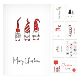 ZICOTO Beautiful Modern Christmas Cards Set of 20 - Incl. Bulk Envelopes, Matching Stickers And Storage Box - Perfect to Send Warm Holiday Wishes to Friends and Family