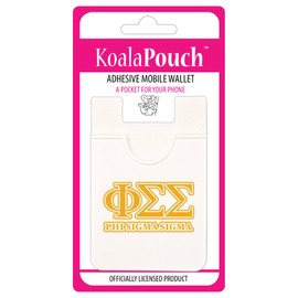 Sorority Shop Phi Sigma Sigma (Yellow) - Koala Pouch - Greek Letters Design, Adhesive Cell Phone Wallet