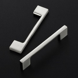 15 Pack Kitchen Cabinet Handles 3.75" Hole Center Wide Foot Drawer Pulls - Brushed Nickel Cabinet Pulls Solid Kitchen Cabinet Hardware for Drawer Dresser Closet Door Cabinet Door Handles