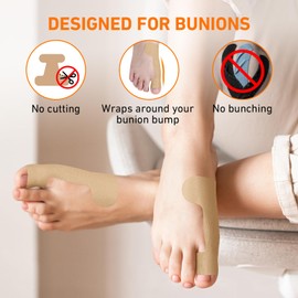 KTQUICK PreCut Latex-Free Kinesiology Tape for Bunions&Hallux Valgus,40 PCS
