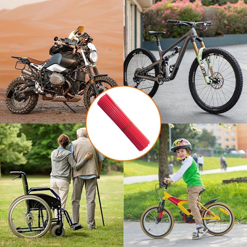 72-Pack Universal Spoke Protector Guards for Bikes, Motorcycles, Wheelchairs &