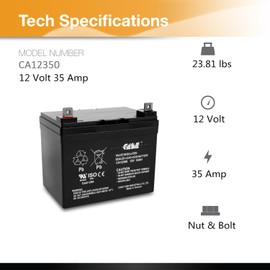 2 Pack Casil 12v 35ah for U1 Sealed Lead Acid SLA Battery