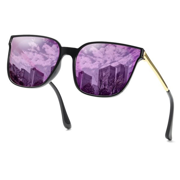 SIPHEW Polarized Cat Eye Mirrored Sunglasses for Women - Designer