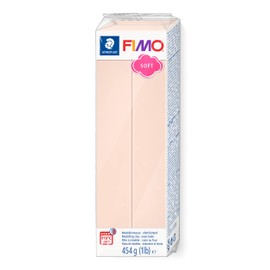STAEDTLER 8021-43 FIMO Soft Oven-Hardening Polymer Modelling Clay - Pale Pink (1 x 454 g Block)