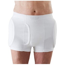 Safehip AirX Men's Hip Protector Briefs - Fall Prevention Hip Support for Elderly - Senior Safety - No Fall Fear by TYTEX (White, Large - 40-48 inches)