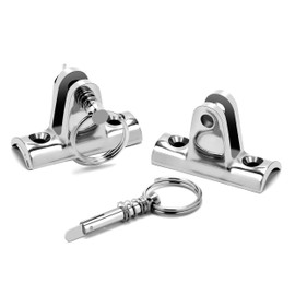 Boat Bimini Top Deck Hinge Concave Base 316 Stainless Steel Deck Hinge 90°Fitting Bimini Top Hardware,Bimini Top Hinge Bimini Brackets for Boats with Quick Release Pin Pack of 2