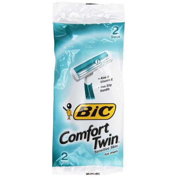 Bic Comfort Twin Shavers for Men, with Aloe, 2 ct