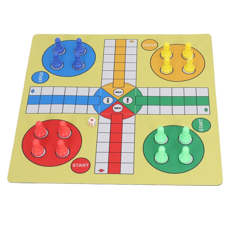 Ludo Chess Set Folding Roll Up Board Game Pad with