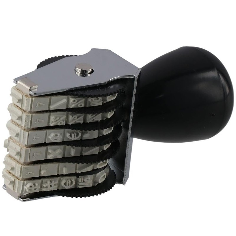 EZBUYGO 6 Digit Roller Stamp 4mm Plastic Office Changeable Number