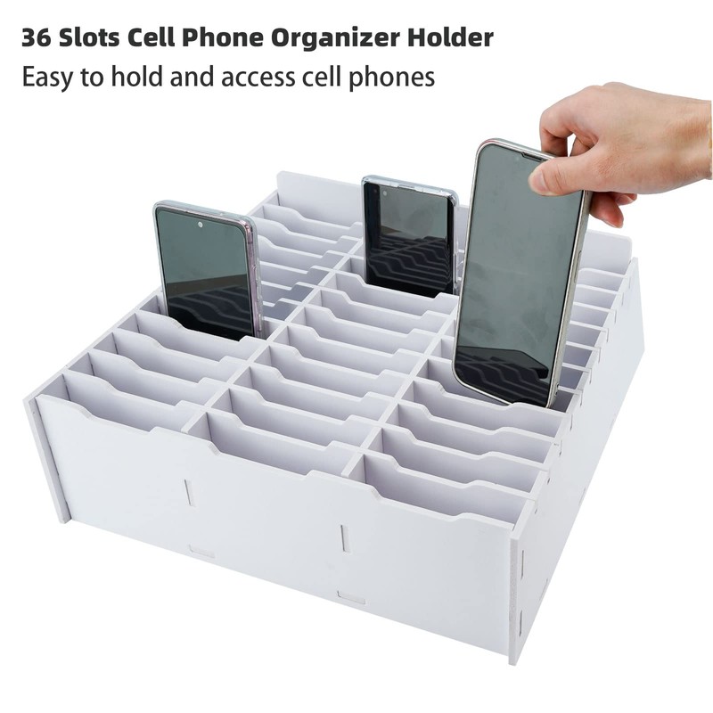 SANFURNEY 36 Slots Cell Phone Storage Box for Classroom Calculator