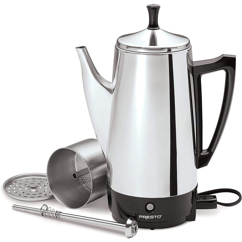 Presto 12-Cup Stainless Steel Coffeemaker, Chrome