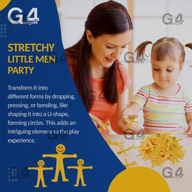 G4GADGET 24 Stretchy Little Men Party 5cm Bag Fillers Wedding Kids Toy Pinata