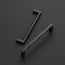 Ravinte 10 Pack Matte Black Cabinet Pulls, 5 Inch (128mm) Hole Center Slim Kitchen Handles, Square Drawer Pulls for Cabinets & Cupboards, Hardware