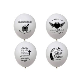 32 Memorial latex balloons for Celebration of life, Bereavement, Condolences, Funeral, Anniversary, Memorial services, Memory table, Ash Scatterings (White)