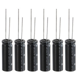 PATIKIL 6Pcs 2.7V 5F Super Capacitor, 0.31 x 0.31 x 0.98 Inch Aluminum Super Capacitors Winding Type Energy Storage for on Board Backup Energy Storage, Black