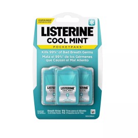 Listerine Cool Mint Pocketpaks Breath Strips Kills Bad Breath Germs