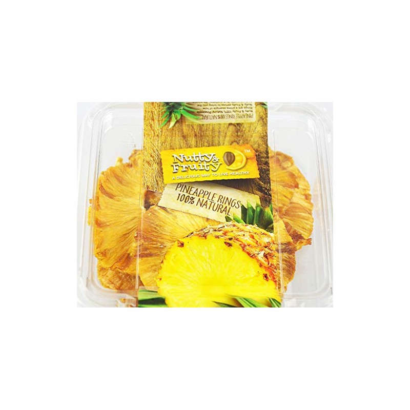 Nutty and Fruity 100% Natural Dried Pineapple Rings 4.5 Ounces