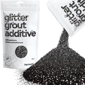 Hemway Glitter Grout Additive add Sparkle to Mosaic Tiles, Bathrooms, Wet Rooms, Kitchens, Tiled Based Rooms and Cement Based Grouts 100g / 3.5oz - Black