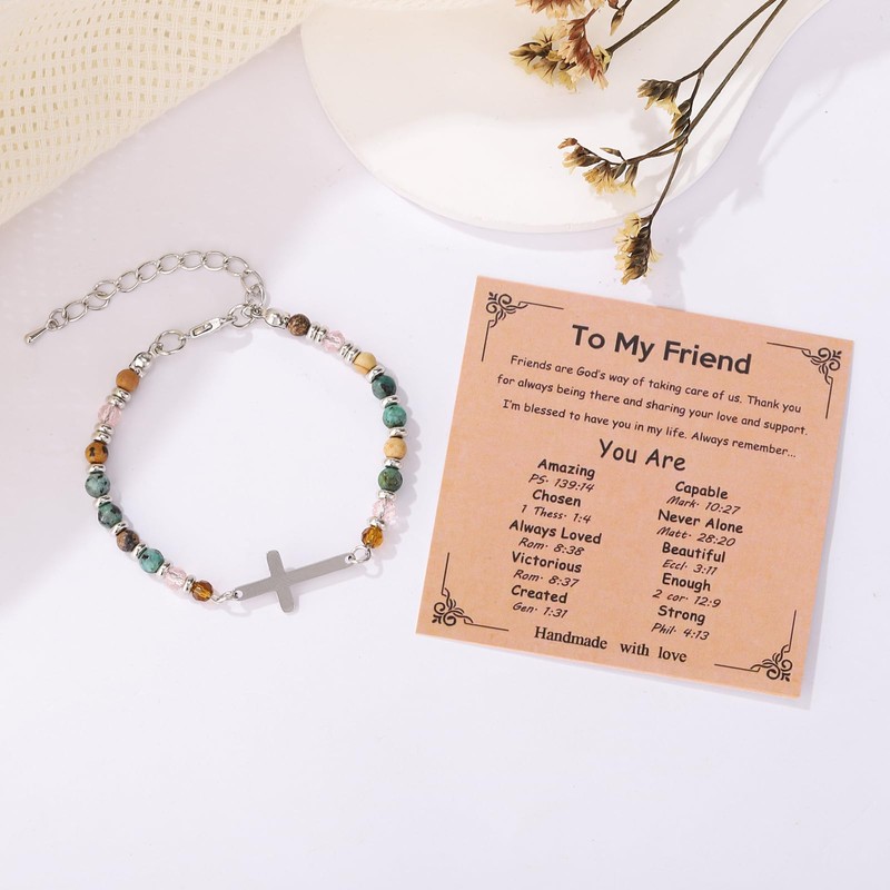 MFTRADING Sister Gifts for Sisters, Christian Cross Bracelet Jewelry Birthday