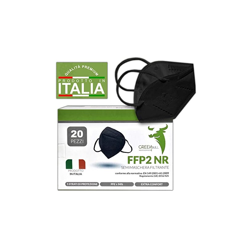 PERISTEGRAF Black FFP2 Masks Pack of 20 - CE 2233