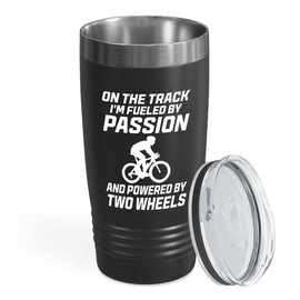 Track Bicycle Racing Black Edition Viking Tumbler 20oz - On The Track - Bike Lover Mountain Biker Road Racer Sport Trails Bicycle Wheelie Rider Track Gymnast