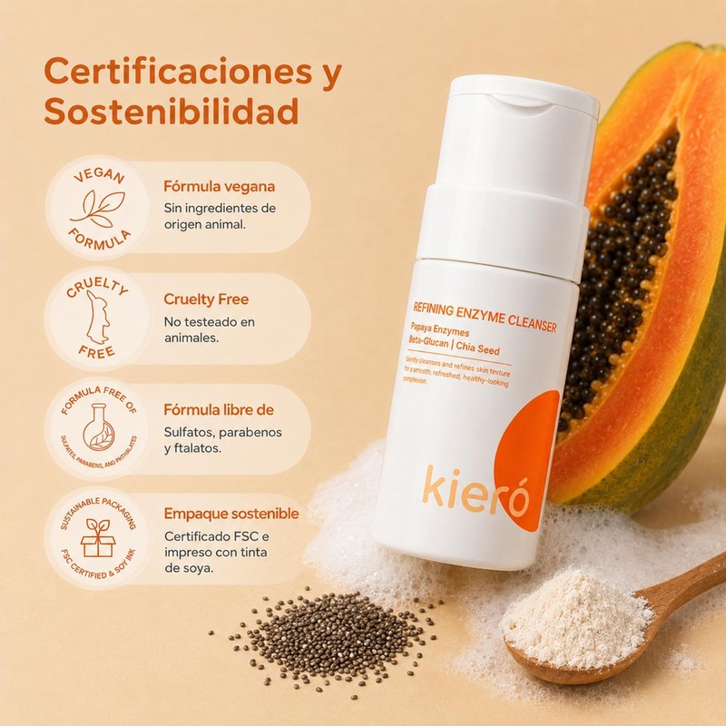 KIERO Limpiador Facial Enzimático en Polvo Refining Enzyme Cleanser 50