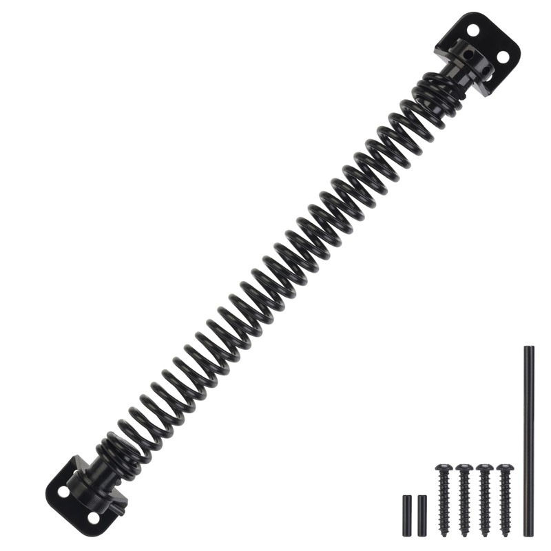 TIBEGOLD 11-1/2" Gate Spring Self Closing, Heavy Duty Black Door